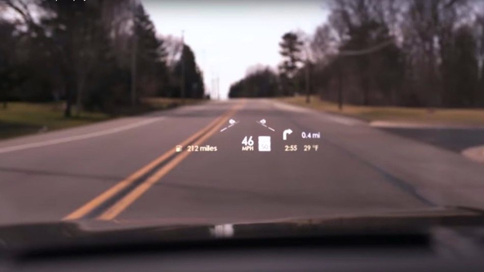 Heads-up display in vehicle